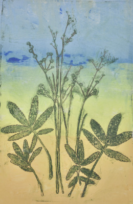 Painting of leaves and grasses.